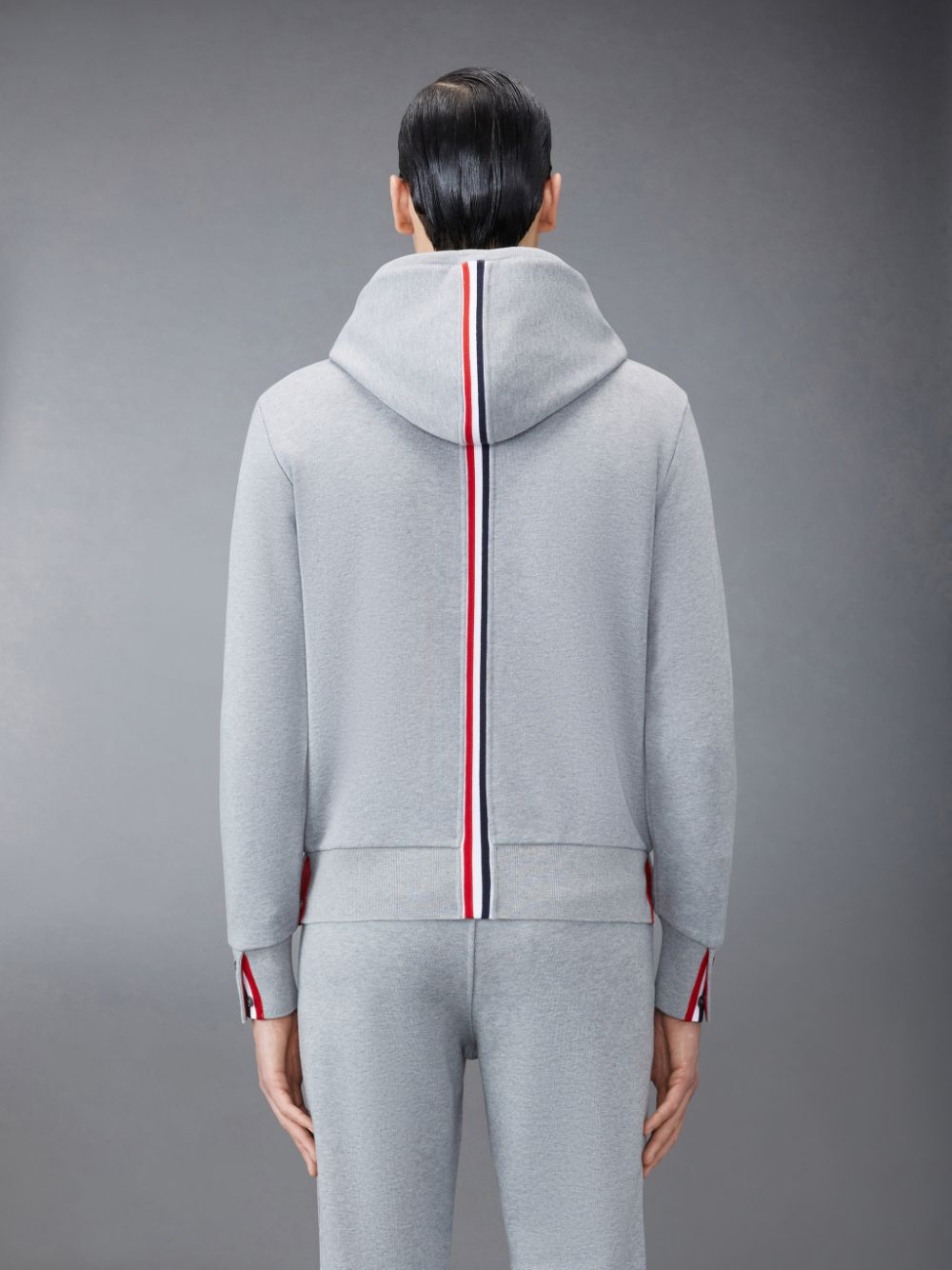 Sudadera con Capucha Thom Browne Classic Loopback Stripe Hombre Gris | CCQ50S84275