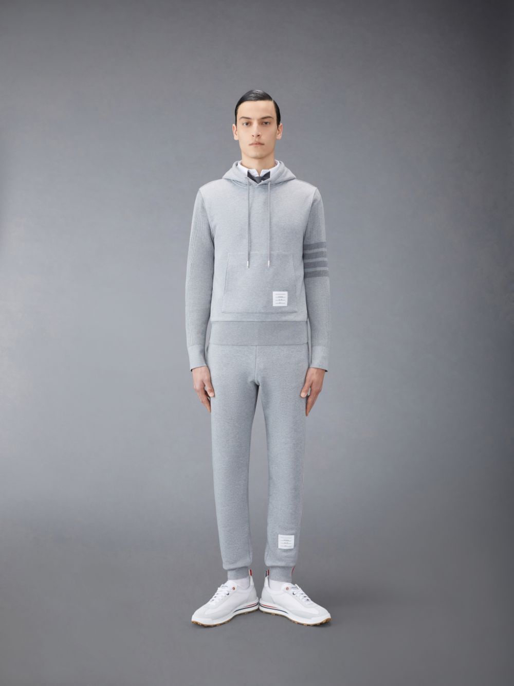 Sudadera con Capucha Thom Browne Classic Loopback 4-Bar Hombre Gris | RYK04W60163