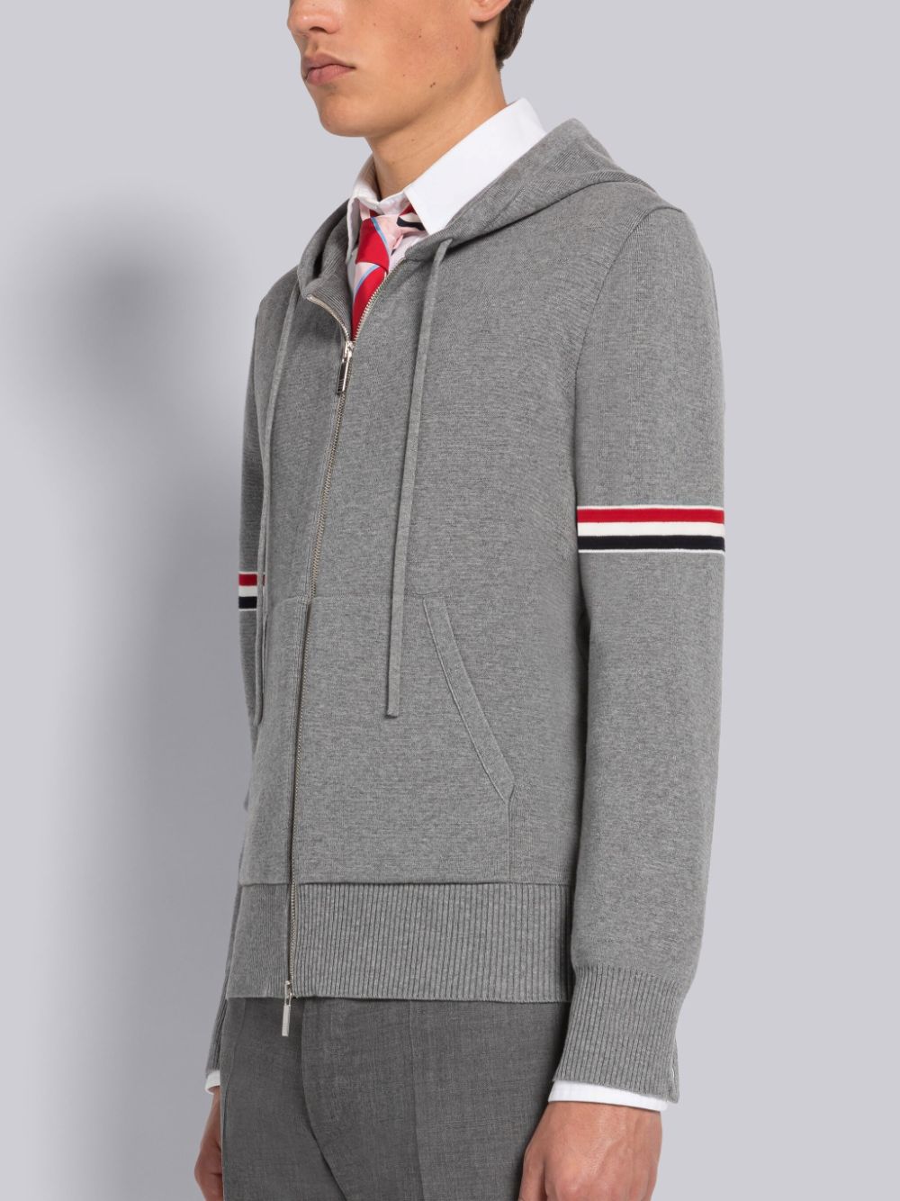 Sudadera con Capucha Thom Browne Cotton Milano Armband Hombre Gris | YMM37W48897