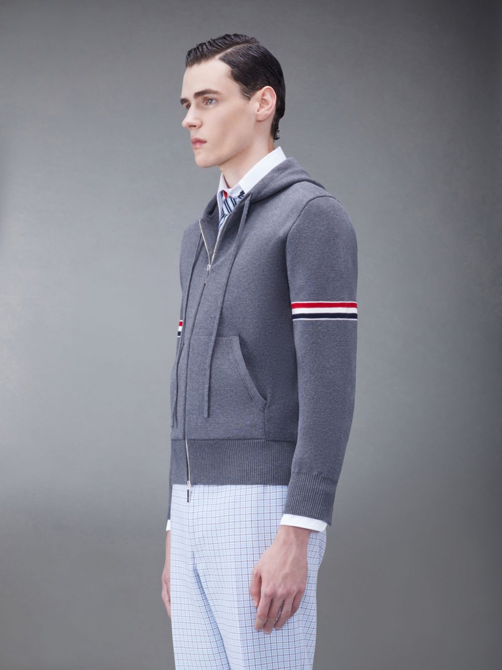 Sudadera con Capucha Thom Browne Cotton Armband Hombre Gris | MAE82O59651