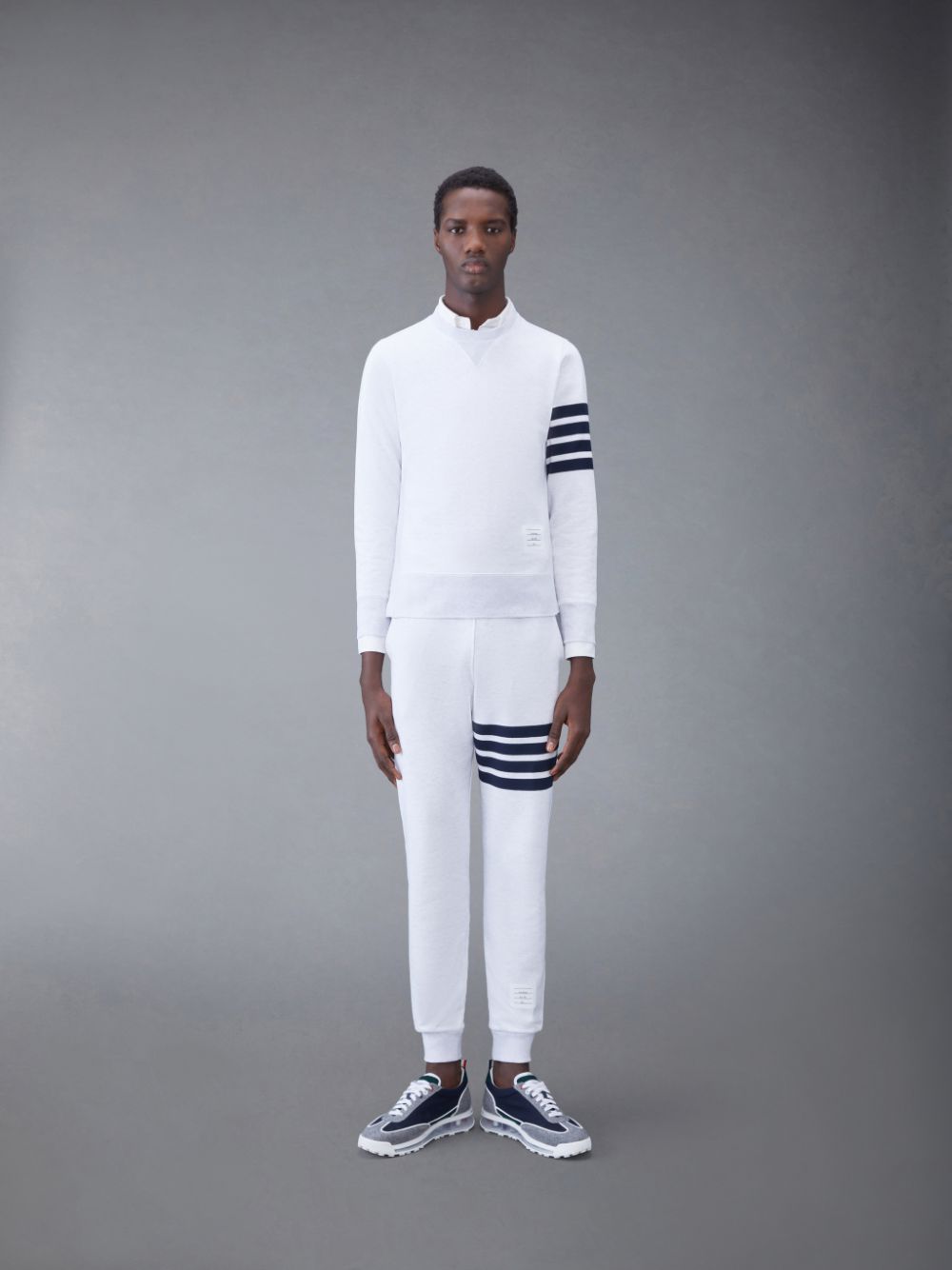 Sudaderas Thom Browne Classic Loopback 4-Bar Hombre Blancas | LZB48R38707