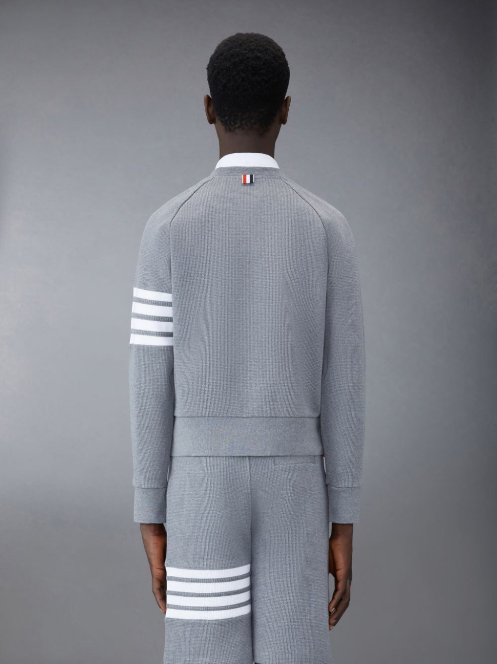 Sudaderas Thom Browne Waffle Raglan Hombre Gris | WSC89H47750