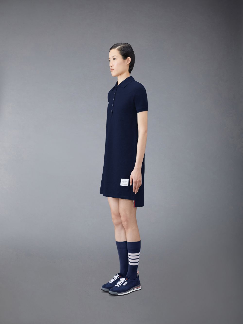 Vestido Thom Browne Classic Pique Stripe Polo Mujer Azules | ICO46O96757