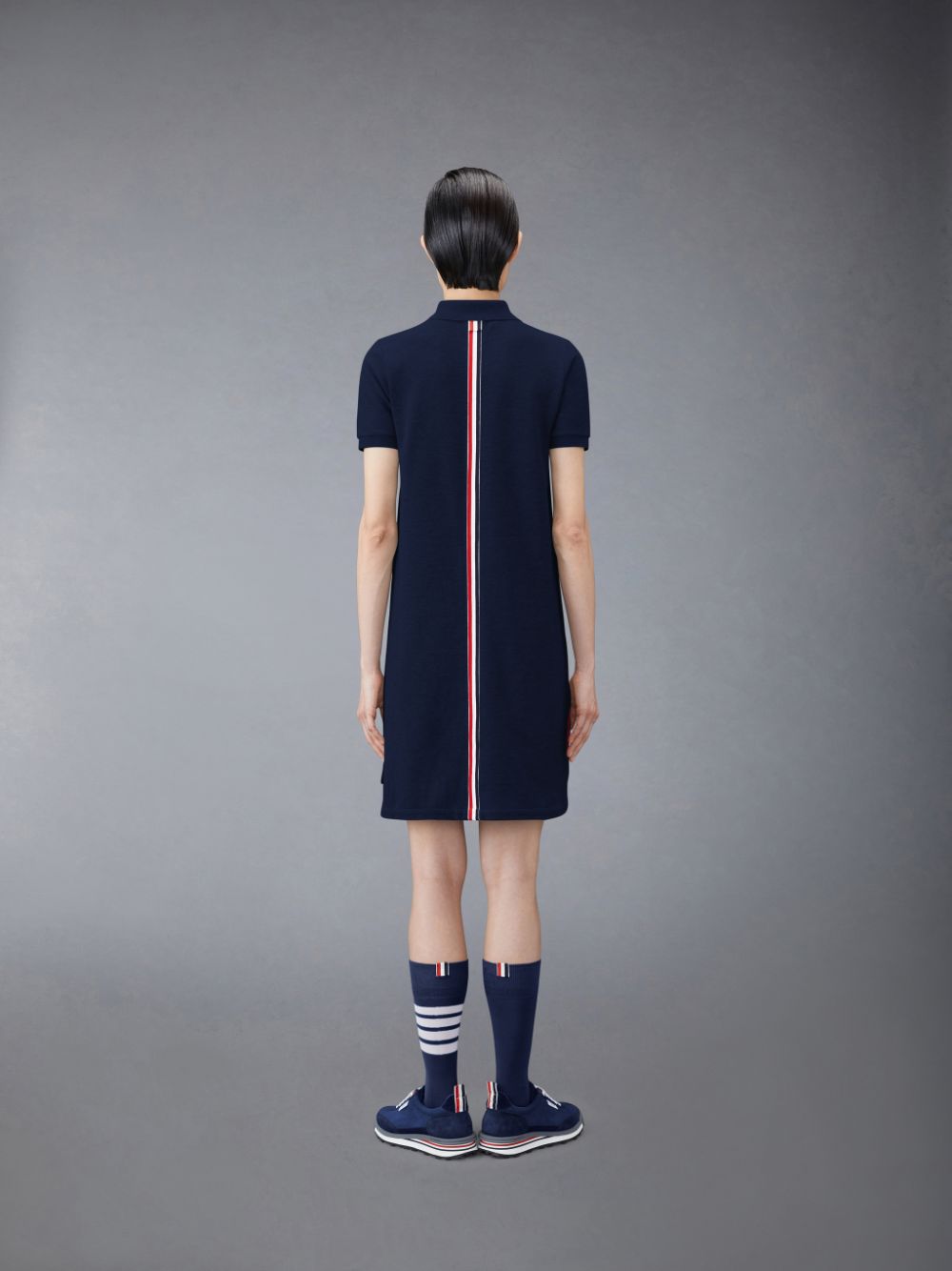 Vestido Thom Browne Classic Pique Stripe Polo Mujer Azules | ICO46O96757