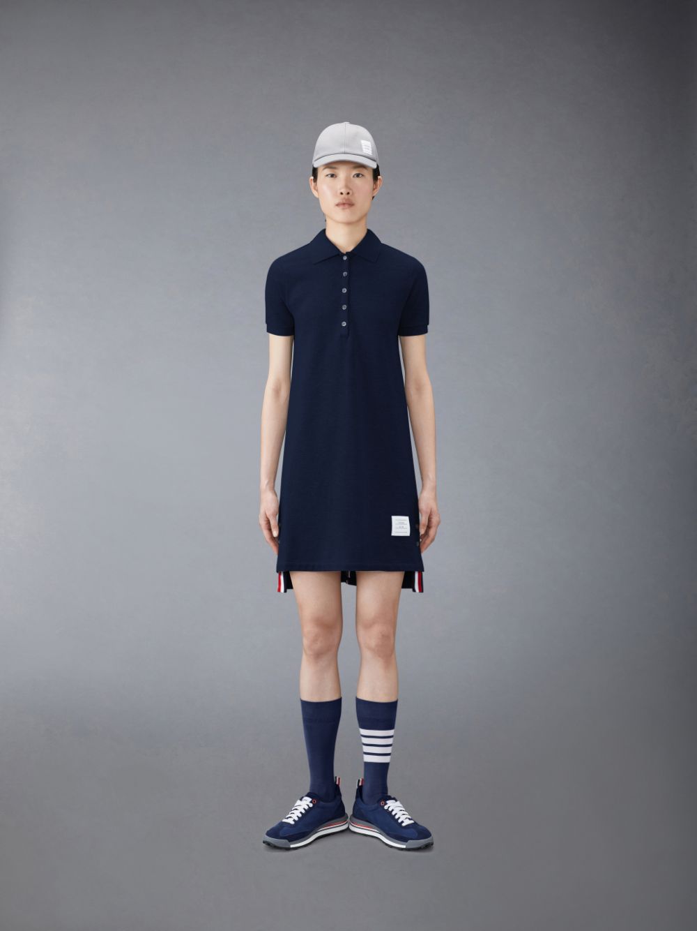 Vestido Thom Browne Classic Pique Stripe Polo Mujer Azules | ICO46O96757