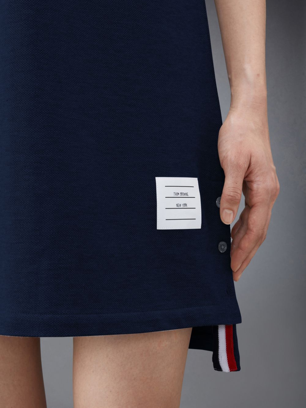 Vestido Thom Browne Classic Pique Stripe Polo Mujer Azules | ICO46O96757