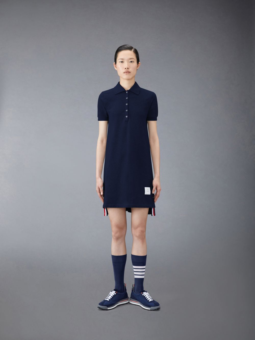 Vestido Thom Browne Classic Pique Stripe Polo Mujer Azules | ICO46O96757