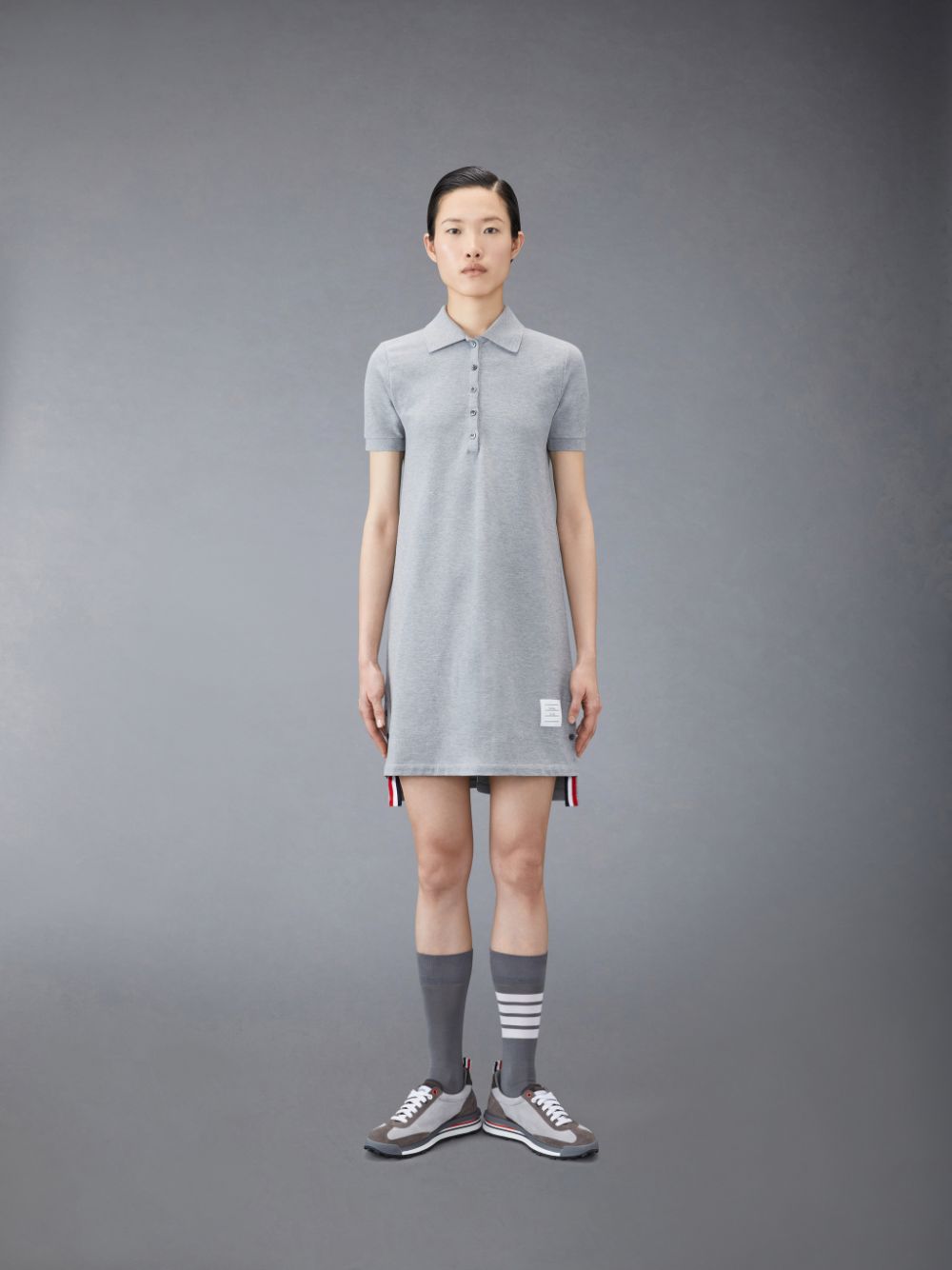 Vestido Thom Browne Classic Pique Stripe Polo Mujer Gris | UCO89K50991