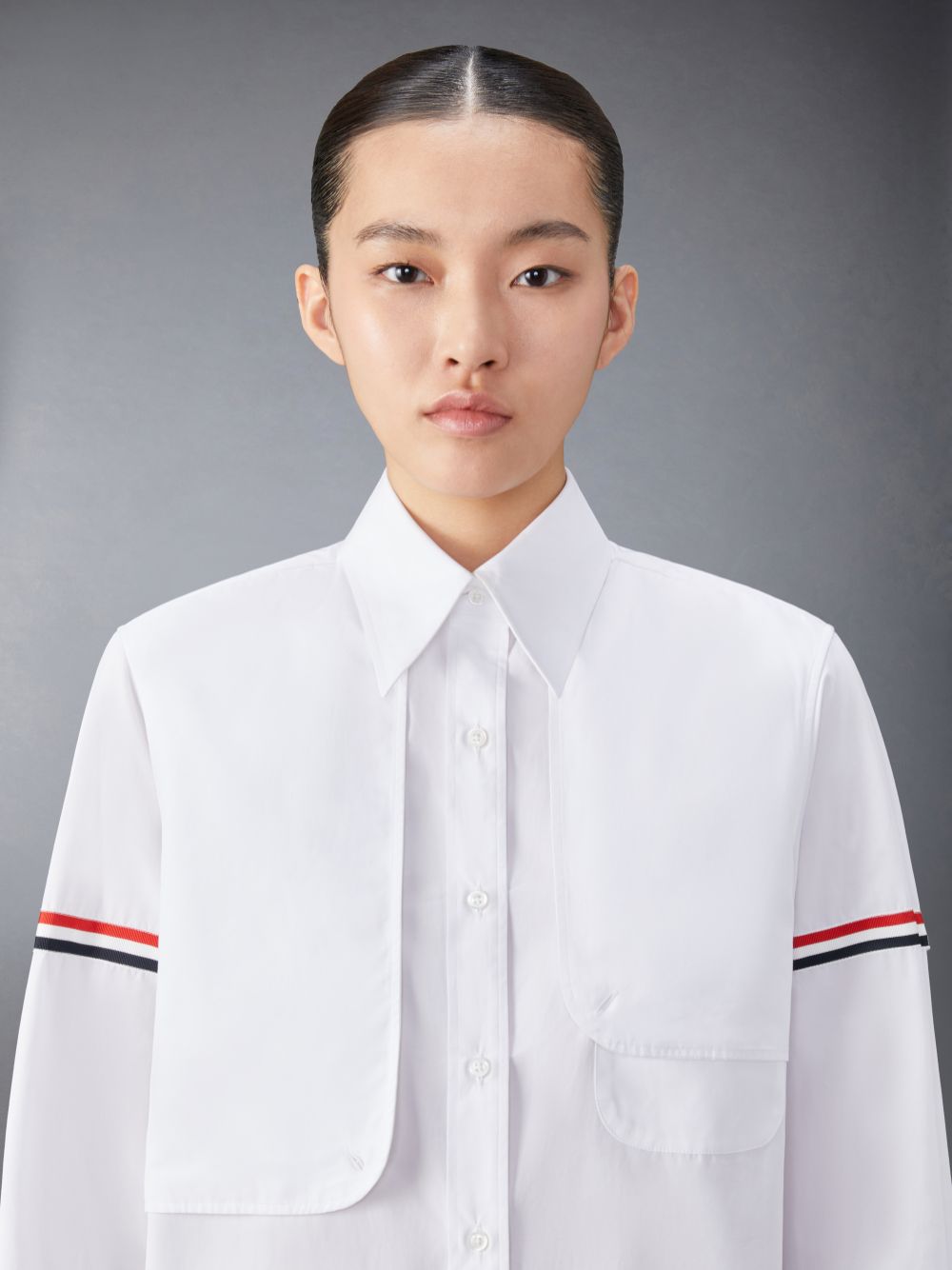 Vestido Thom Browne Cotton Armband Easy Fit Maxi Shirt Mujer Blancas | JLL70U38981