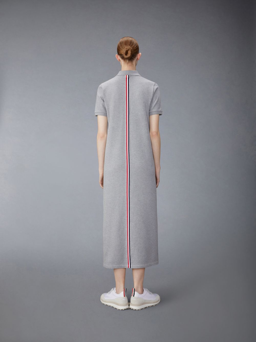 Vestido Thom Browne Light Classic Cotton Pique Center Back Stripe A-line Short Sleeve Polo Shirt Mujer Gris | TQI92L35238