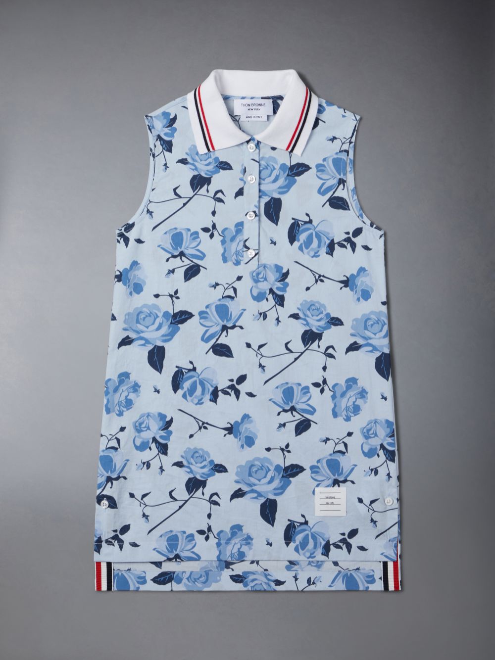 Vestido Thom Browne Poplin Rose Floral Polo Niña Azules | UJQ82D25612