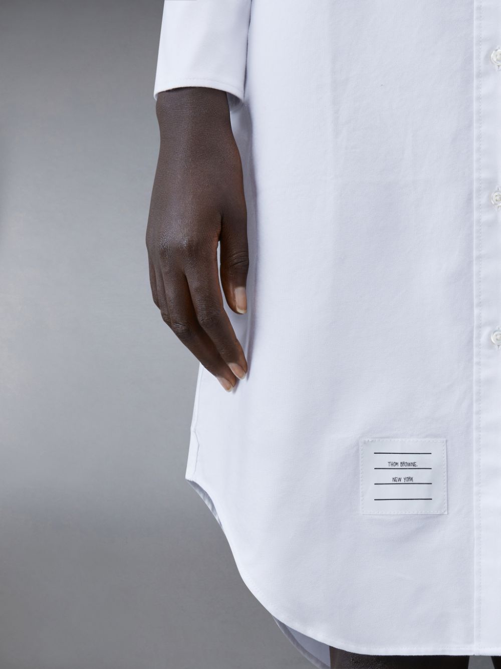 Vestido Thom Browne White Classic Oxford Long-sleeve Button Down Knee Length Shirt Mujer Blancas | ZIQ51H90968