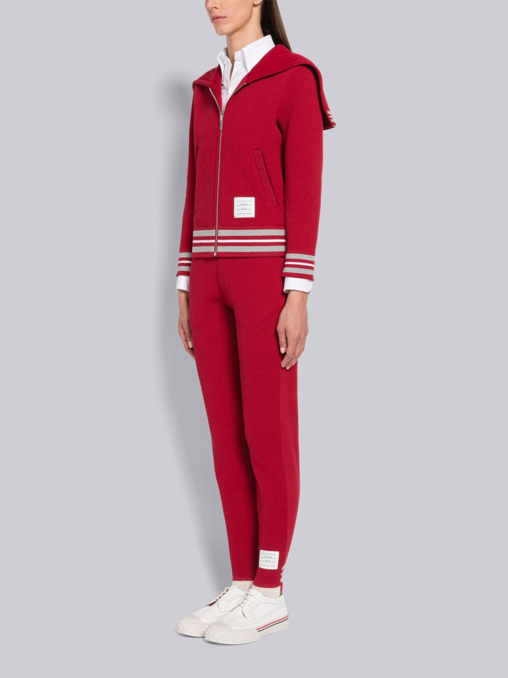 Zapatillas Thom Browne Vitello Calf Longwing Collegiate Low Top Mujer Blancas | PHN94Z65920