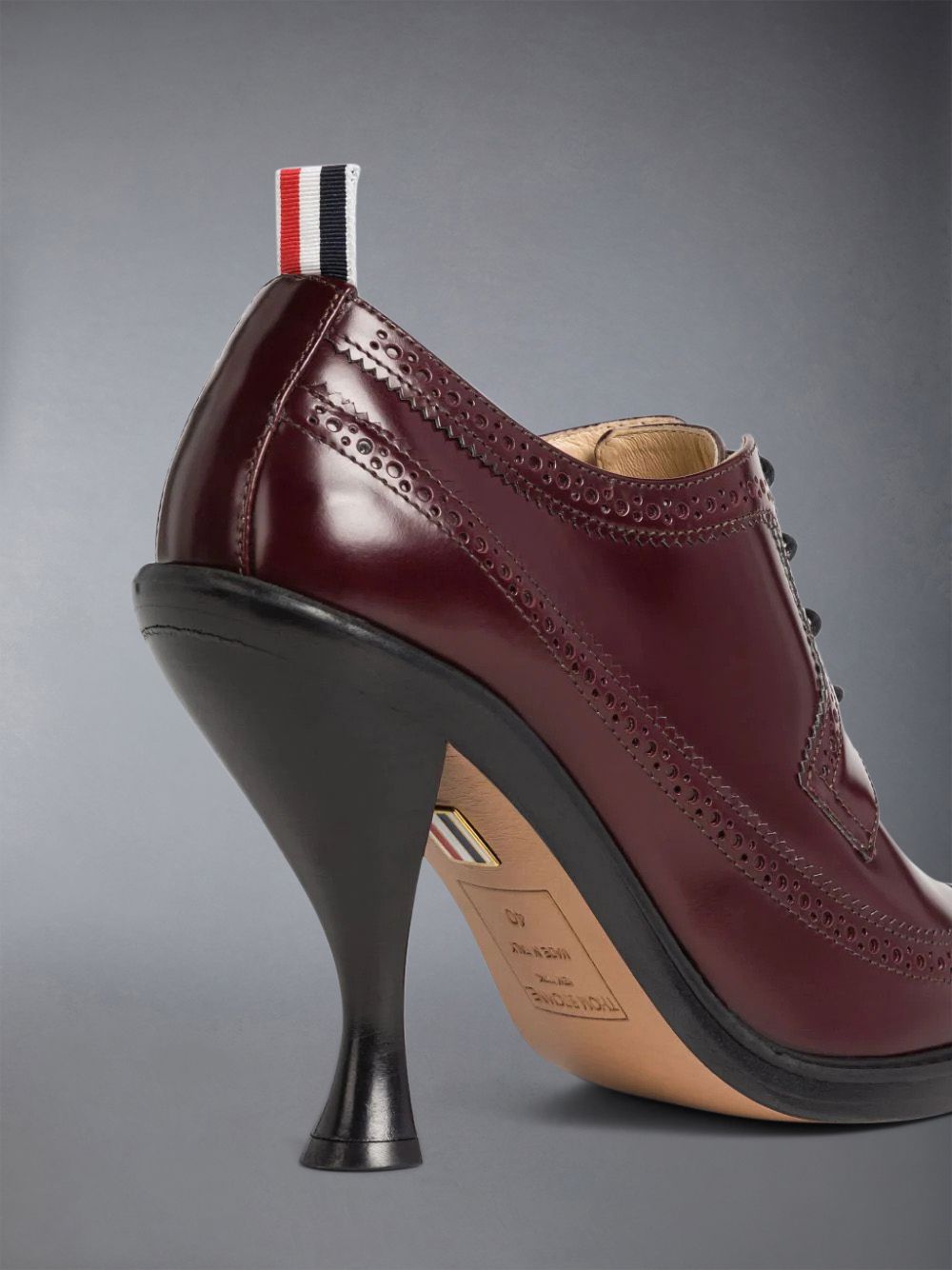 Zapatos Brogue Thom Browne Calf Leather Curved Heel Longwing Mujer Marrones | XDZ91M21717