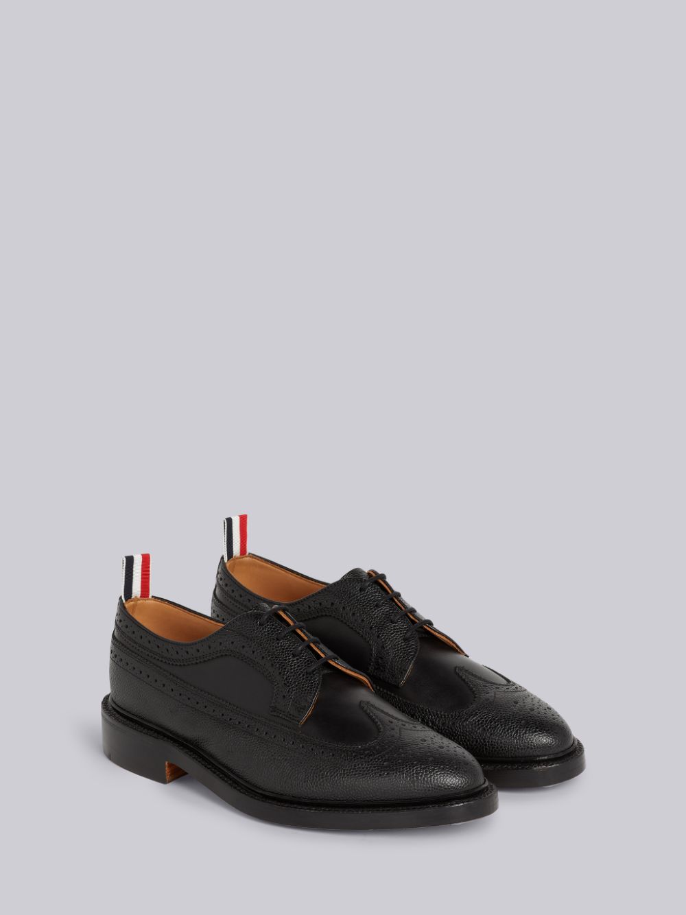 Zapatos Brogue Thom Browne Pebbled Calfskin Mix Longwing Hombre Negras | FFZ30Z39658