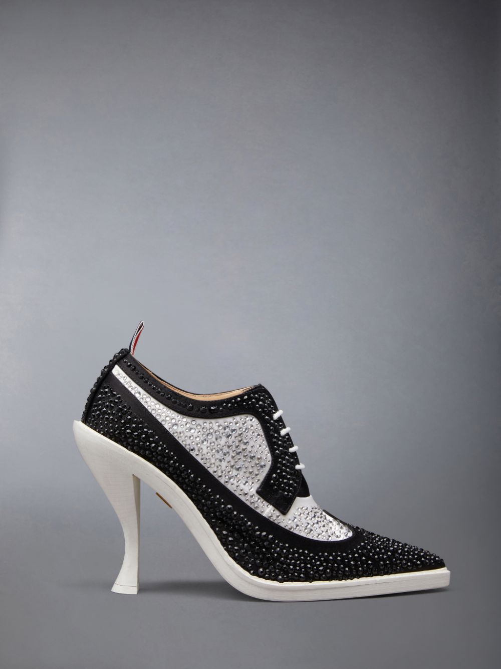 Zapatos Brogue Thom Browne Swarovski Satin Heeled Longwing Mujer Negras | HDH59X27583