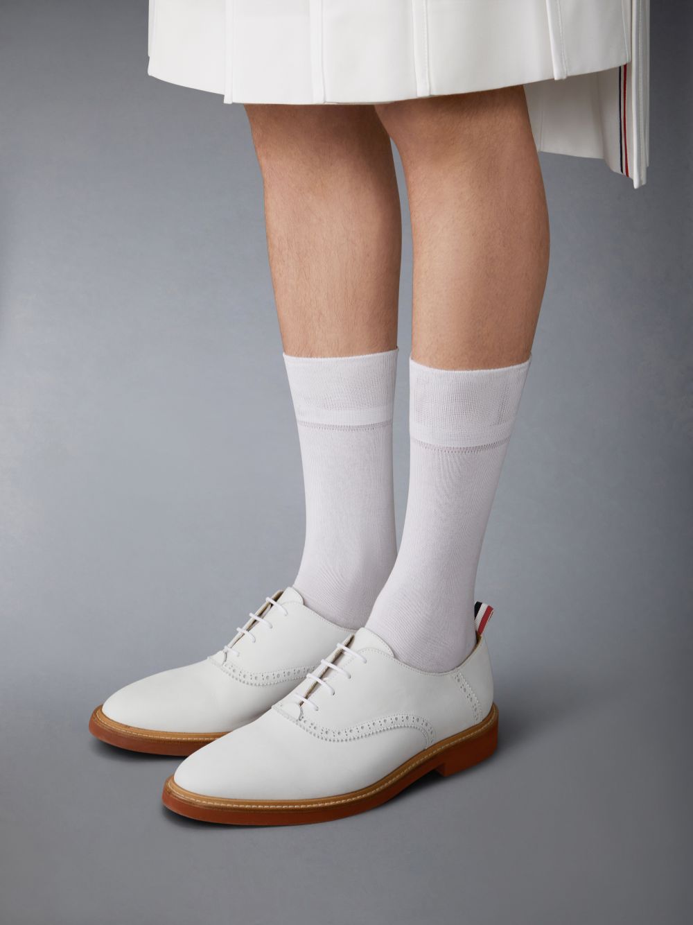 Zapatos Oxford Thom Browne Nubuck Micro Sole Saddle Hombre Blancas | TAT58Q21393